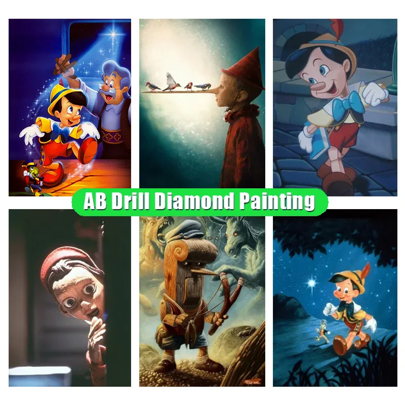 

Disney Diy 5D Ab Diamond Painting Embroidery Cartoon Dumbo Cross Stitch Pinocchio Round Drill Handmade Hobby Art Home Decor Ll56