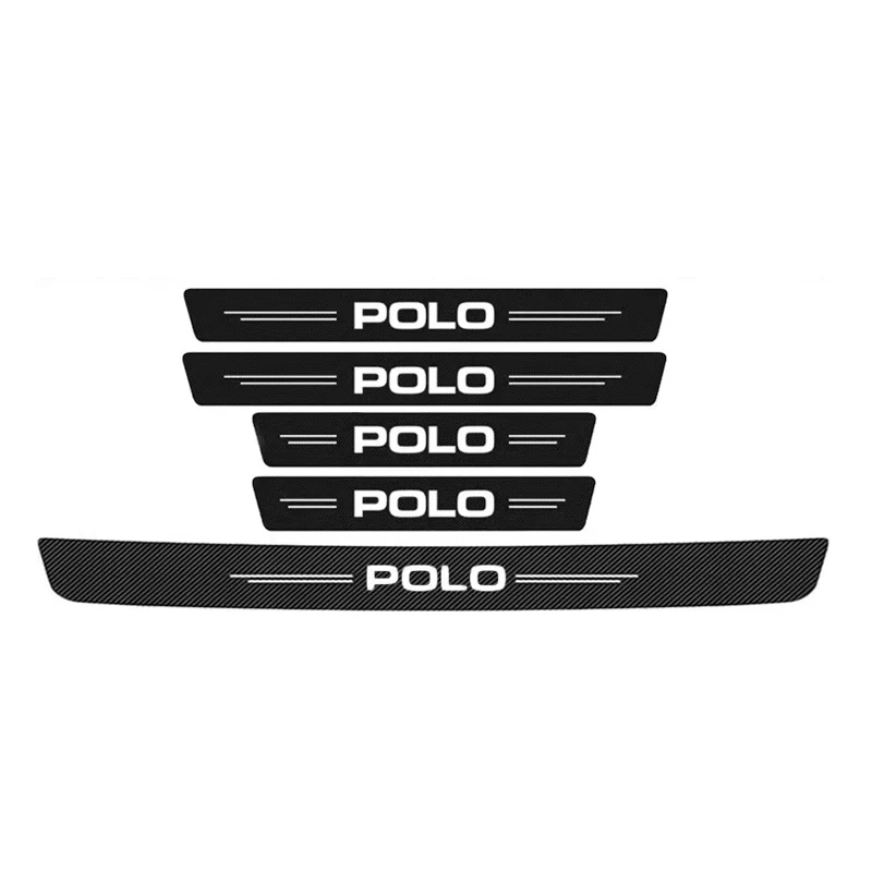 

4/5 шт., защитная пластина на порог автомобиля, задний багажник, бампер, наклейки на порог для Volkswagen VW POLO, авто аксессуары для интерьера