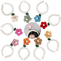 cute wash face hair holder hairbands soft warm fleece flower headband for women girls fashion hair accessories