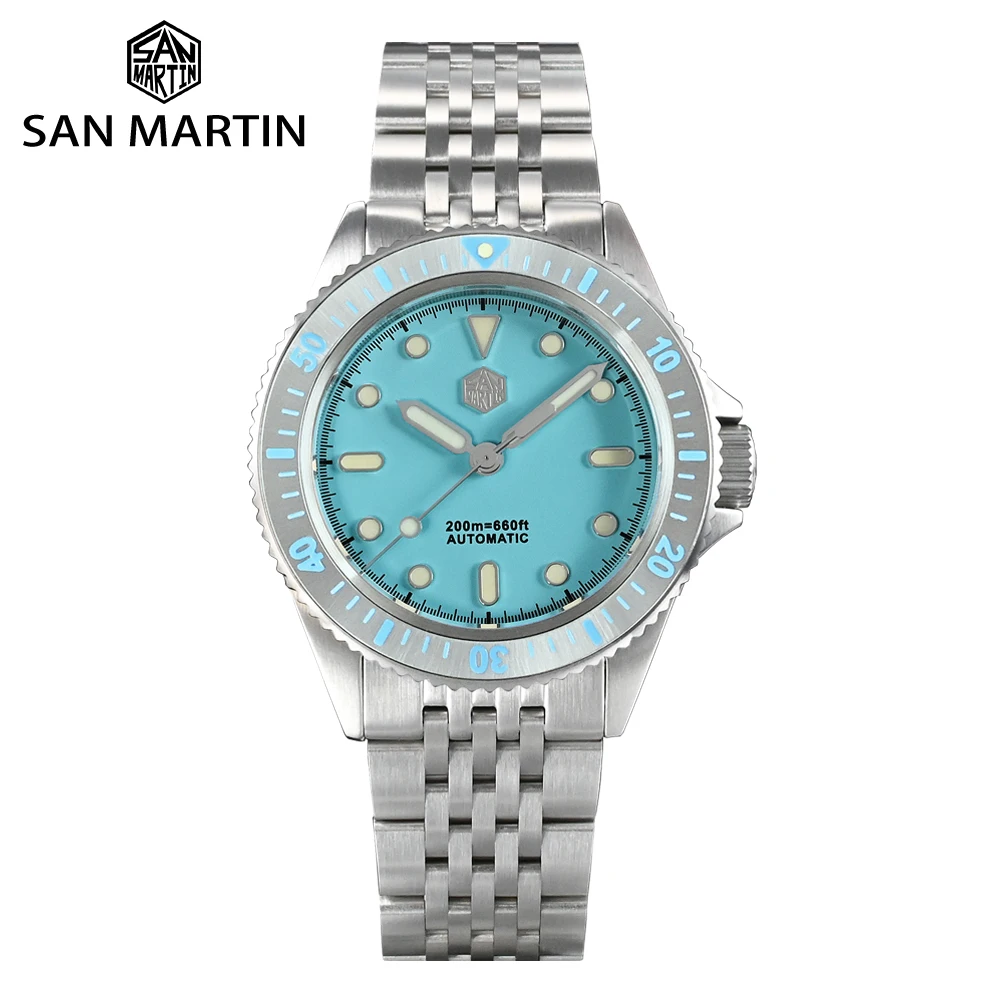 

San Martin Brand 38mm Luxury Men Diver Watch Classic High Quality Sapphire Miyota 8215 Automatic Mechanical Watches 20Bar Reloj