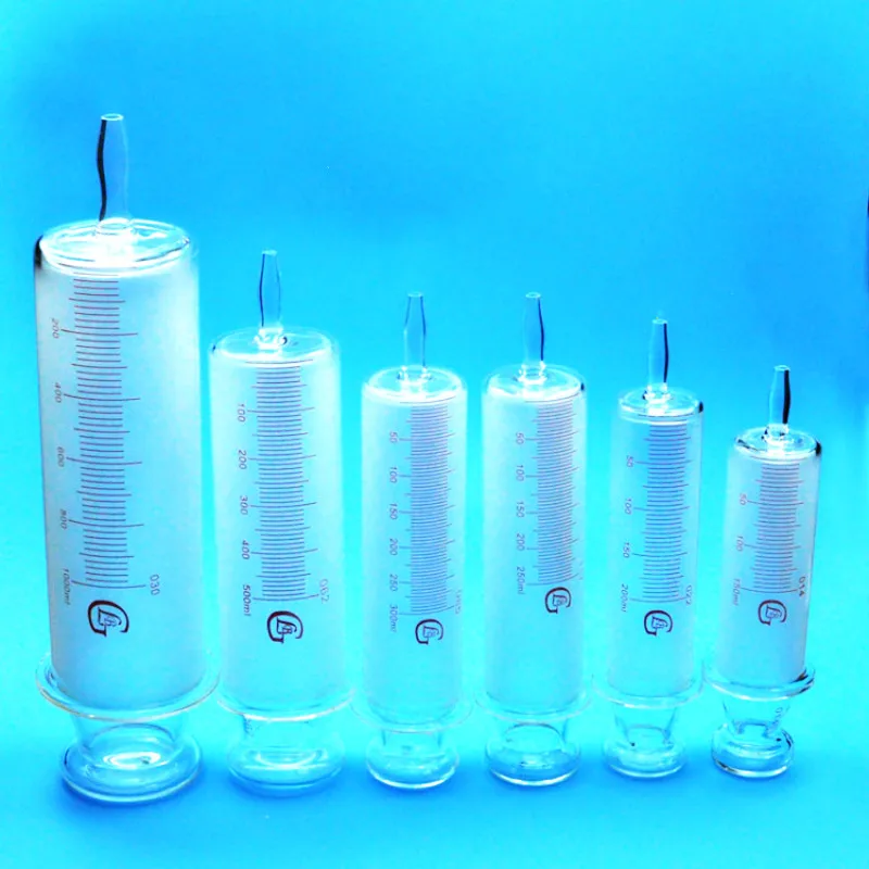Glass Syringes Glass Enema Sausage Device Large Caliber Glass Sample Extractor Injector 150ml/200ml/300ml/500ml