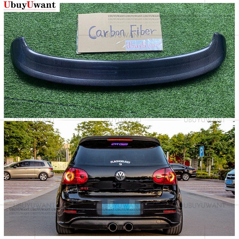 

For Volkswagen VW Golf 5 V MK5 R32 GTI Carbon Fiber Car Rear Roof Lip Spoiler 2006 2007 2008 2009 Window Spoiler Without Lamp