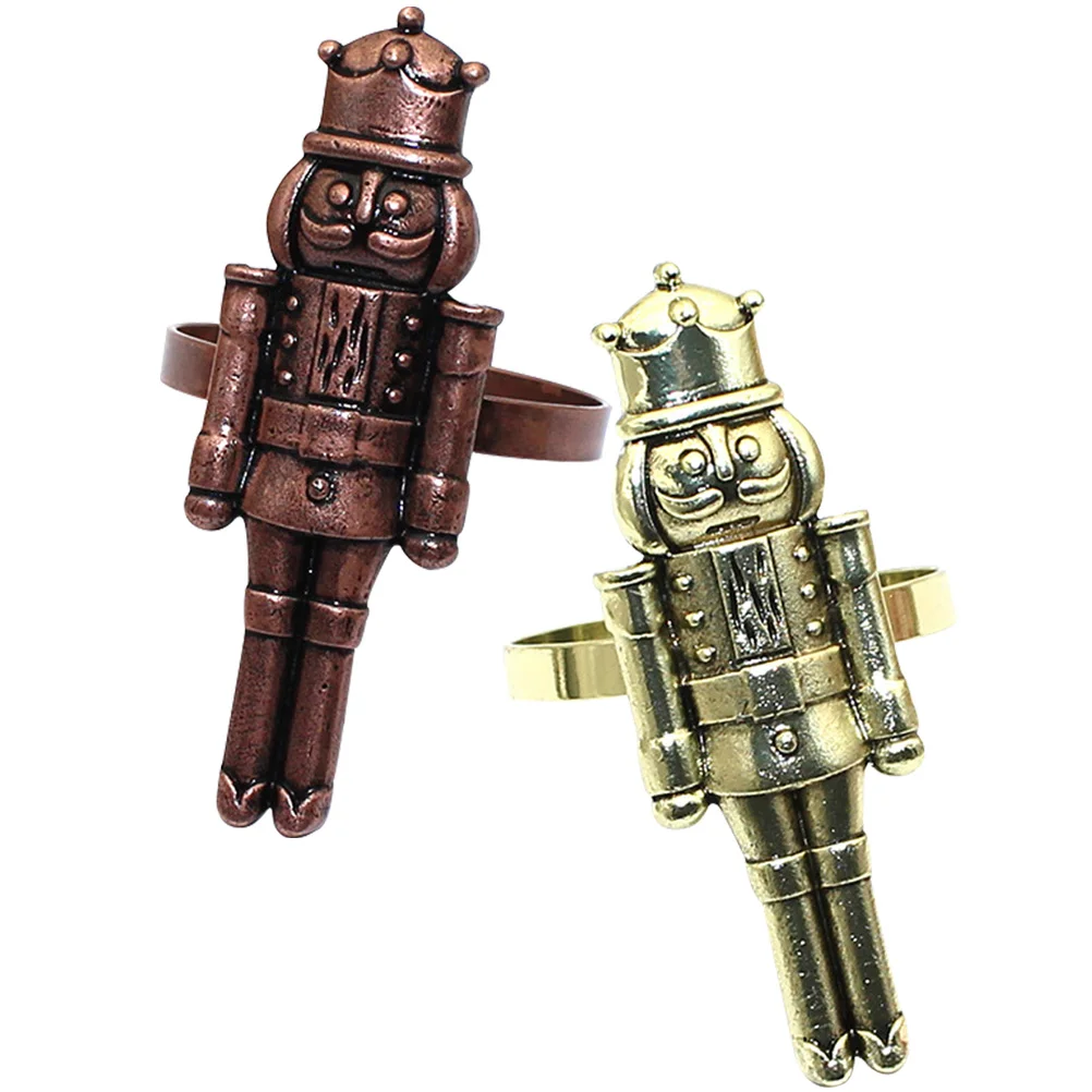 

2pcs Christmas Nutcracker Napkin Ring Nutcracker Napkin Ring Holders Metal Napkin Ring for Party