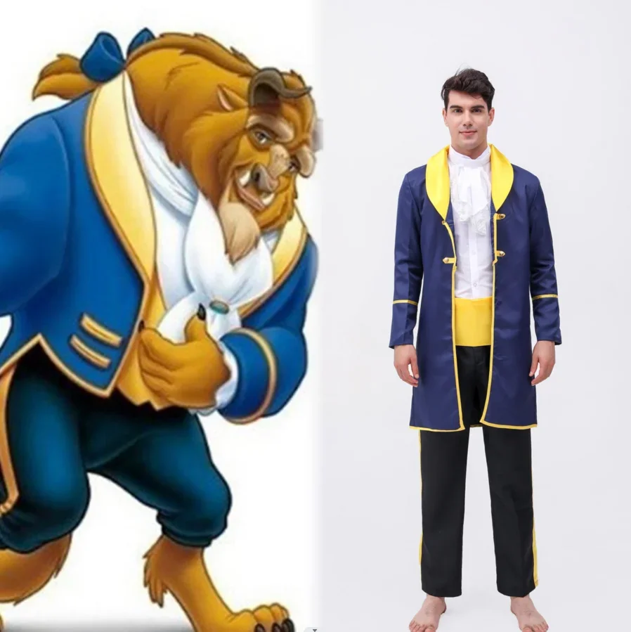 

Disney Beauty and The Beast Prince Adam Halloween Party Role Playing Prince Costume Men's Costume Performance Costume