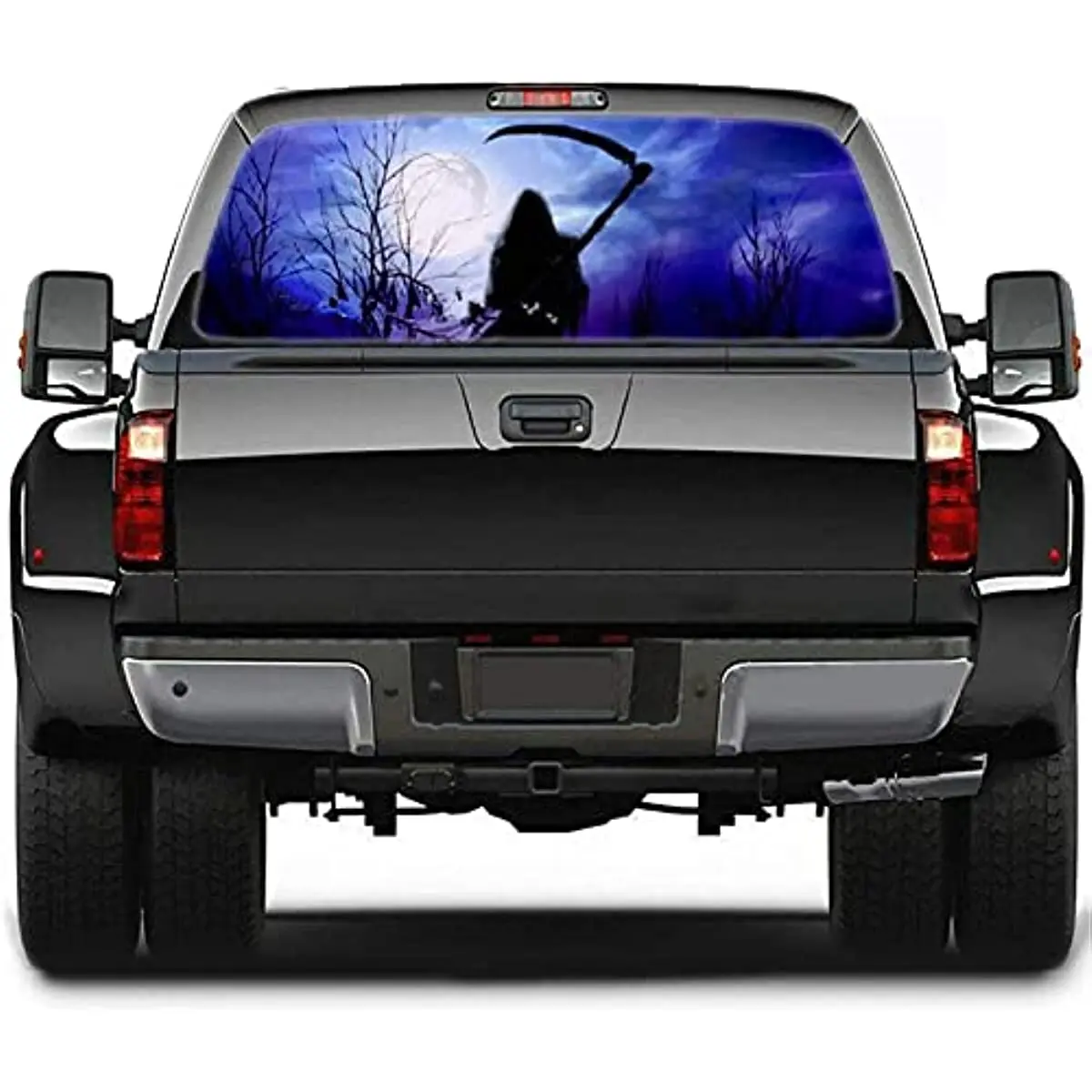 

Rear Window Truck Decal Sticker Grim Reaper Car Window Graphic Decal Perforated Vinyl Window Back Decal for Truck SUV Van Pickup