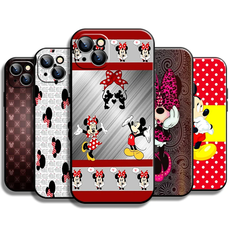 

Cute Mickey Minnie Mouse For Apple iPhone 13 12 11 Pro Mini X XR XS Max SE 5 6 6S 7 8 Plus Phone Case Back Coque Soft