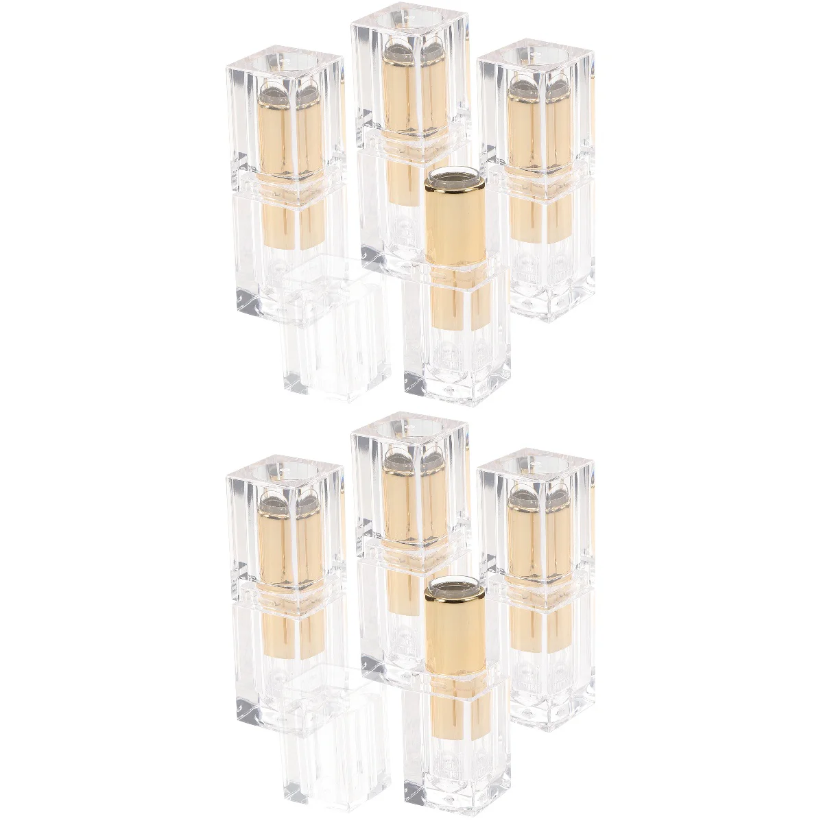 

8 Pcs Cream Bottle Lipstick Empty Tube Travel Clear Plastic Container Reusable Balm Abs Tubes