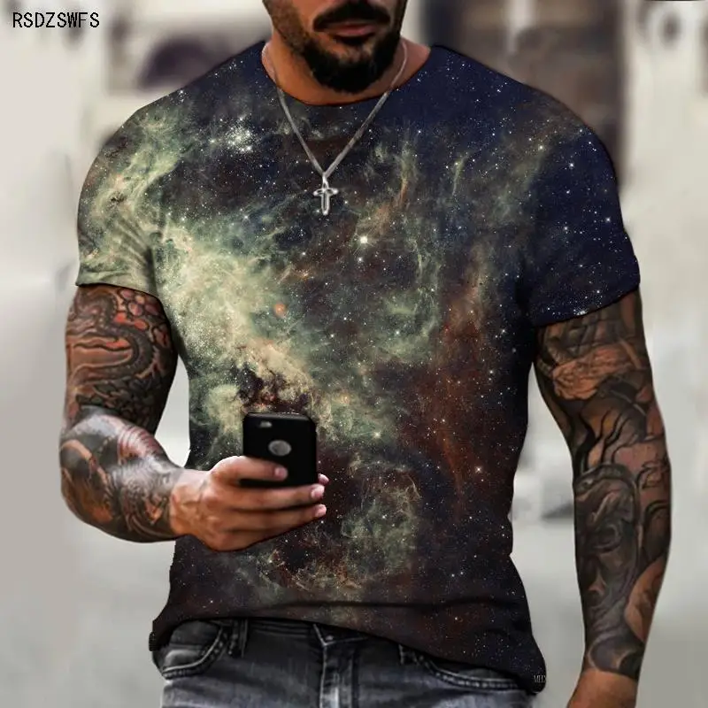 Мужская футболка Galaxy Art с 3D принтом трехмерные топы Международная одежда 2022