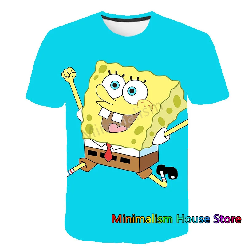 Новинка 2024 мужская футболка с рисунком аниме Губка Боб Квадратные штаны круглым