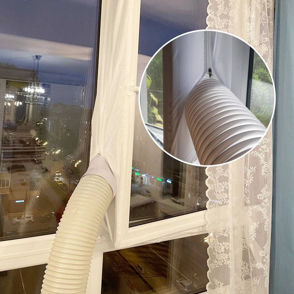 

4M With Zip and Magic Sticker For Portable Air Condition Household Flexible Cloth Sealing Plate AirLock Skylights Window Seal