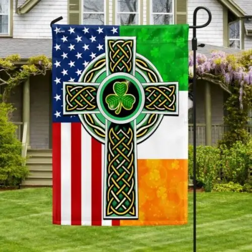 Двусторонний флаг с Днем Святого Патрика садовый ко Дню