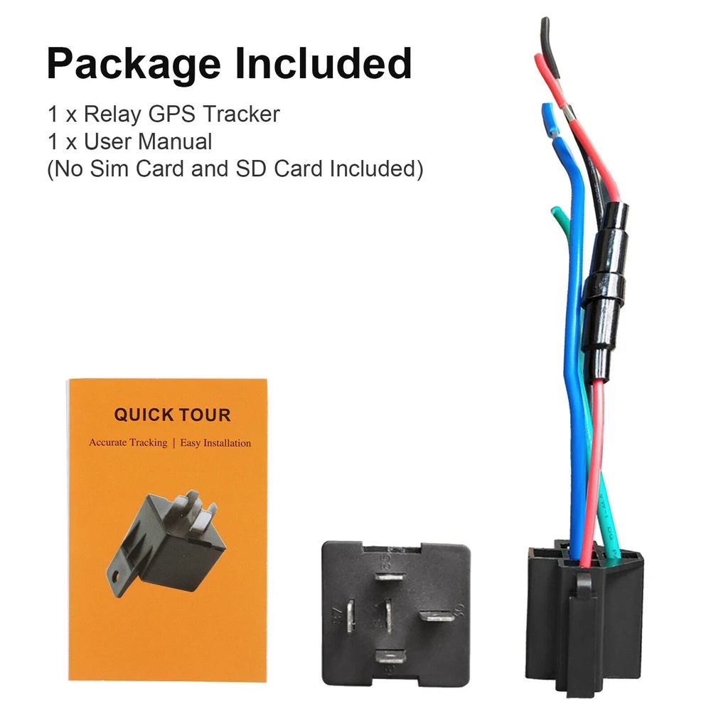 

Car GPS Tracker Anti-Theft Car Alarm Relay Device GSM Locator Remote Control Monitoring Cut off oil System with Free APP