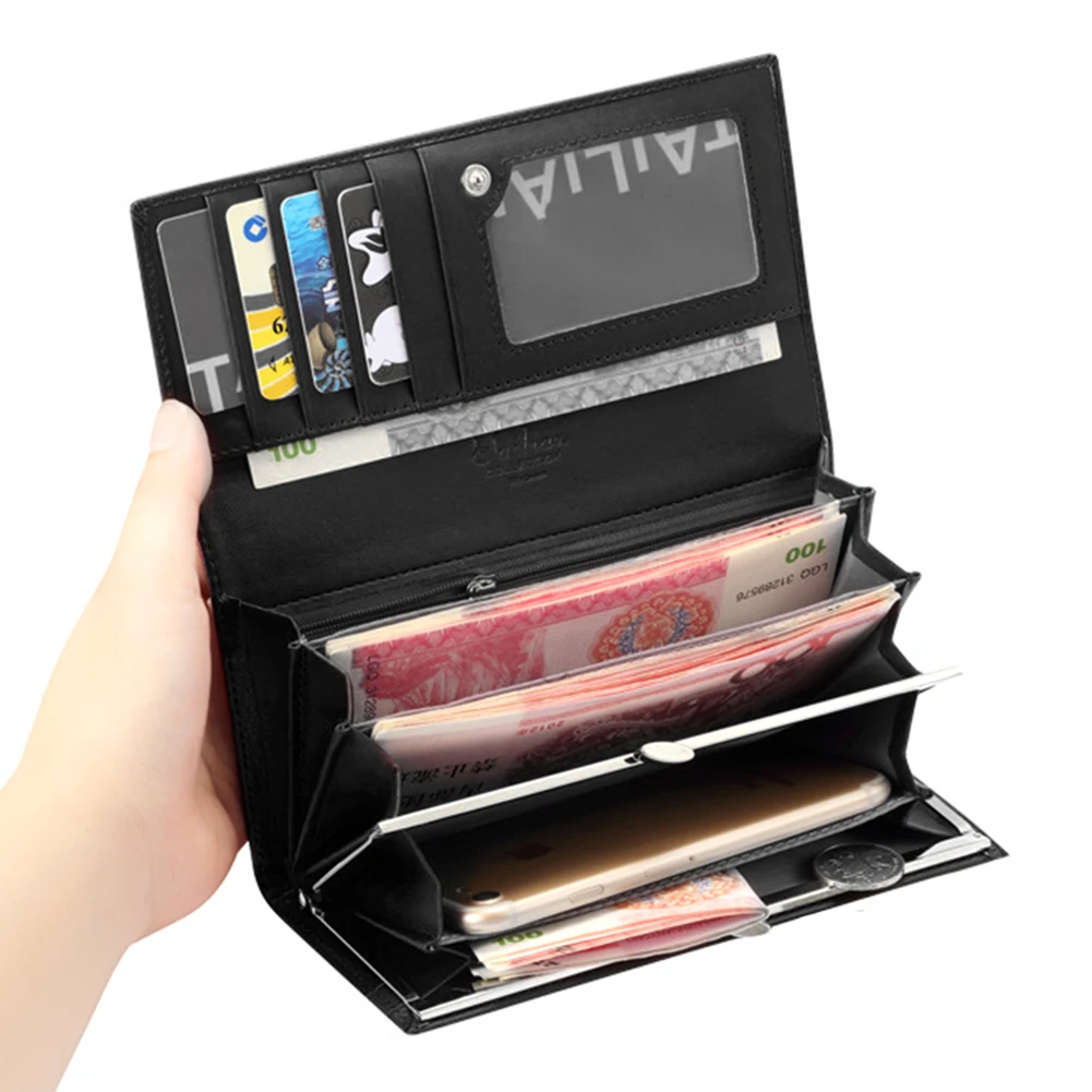 Simple Crocodile-Pattern Solid-Color Long Wallet Wear-Resistant Ultra-thin Coin Purse Gift For Birthday