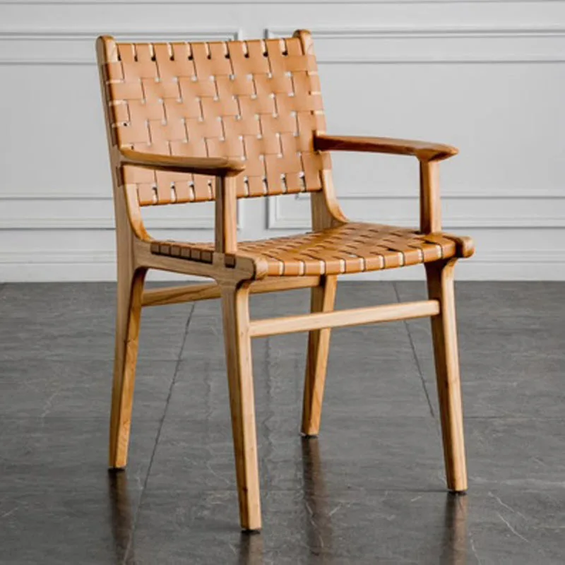 

Mobile Rattan Chair Designer Dining Room Wooden Salon Chair Ergonomic Outdoor Nordic Sillas Para Comedor Kitchen Furniture