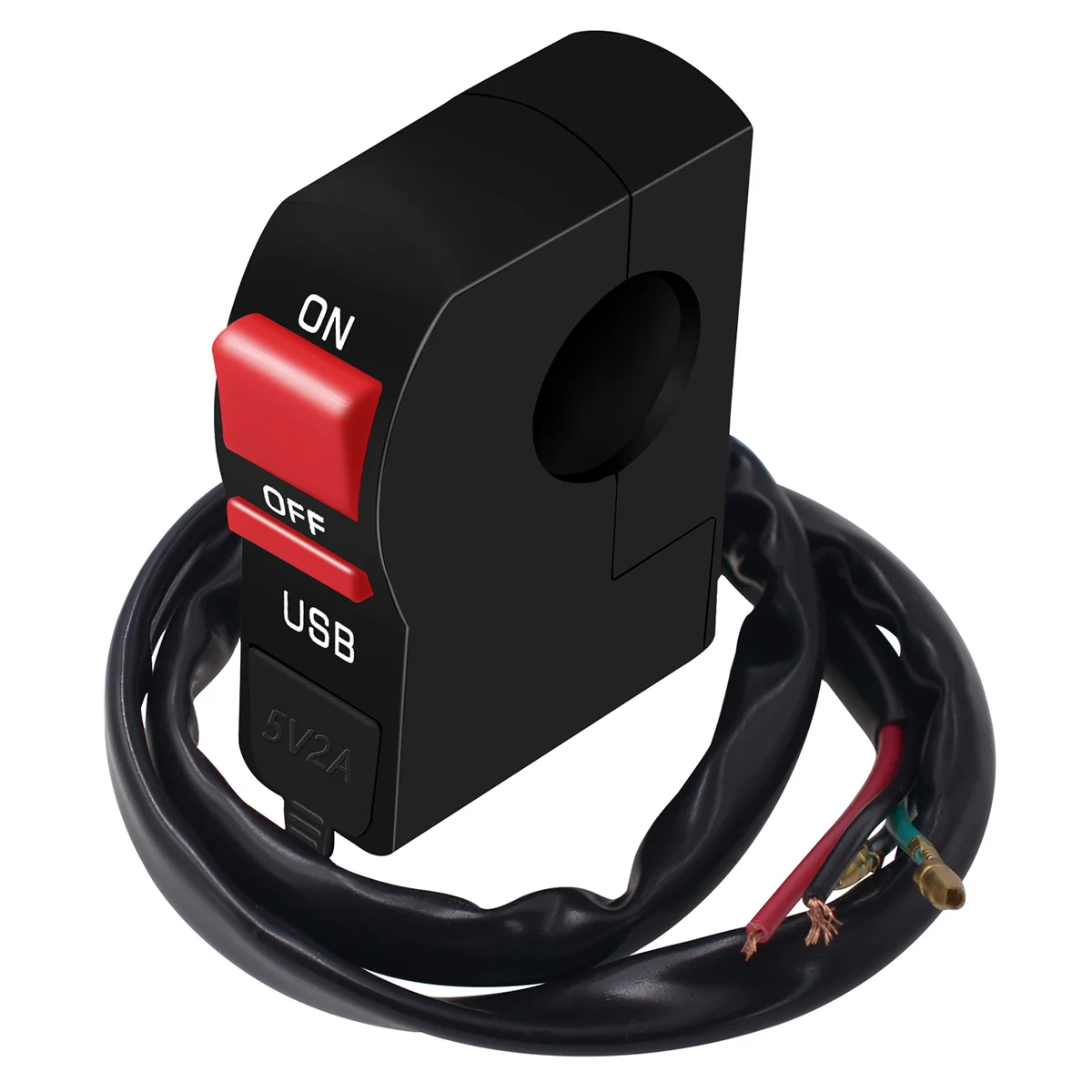 

1pc Motorcycle Headlight Switch 12V Charging Modified Single USB Fixed Headlight Switch for Motorbike Motorcycles