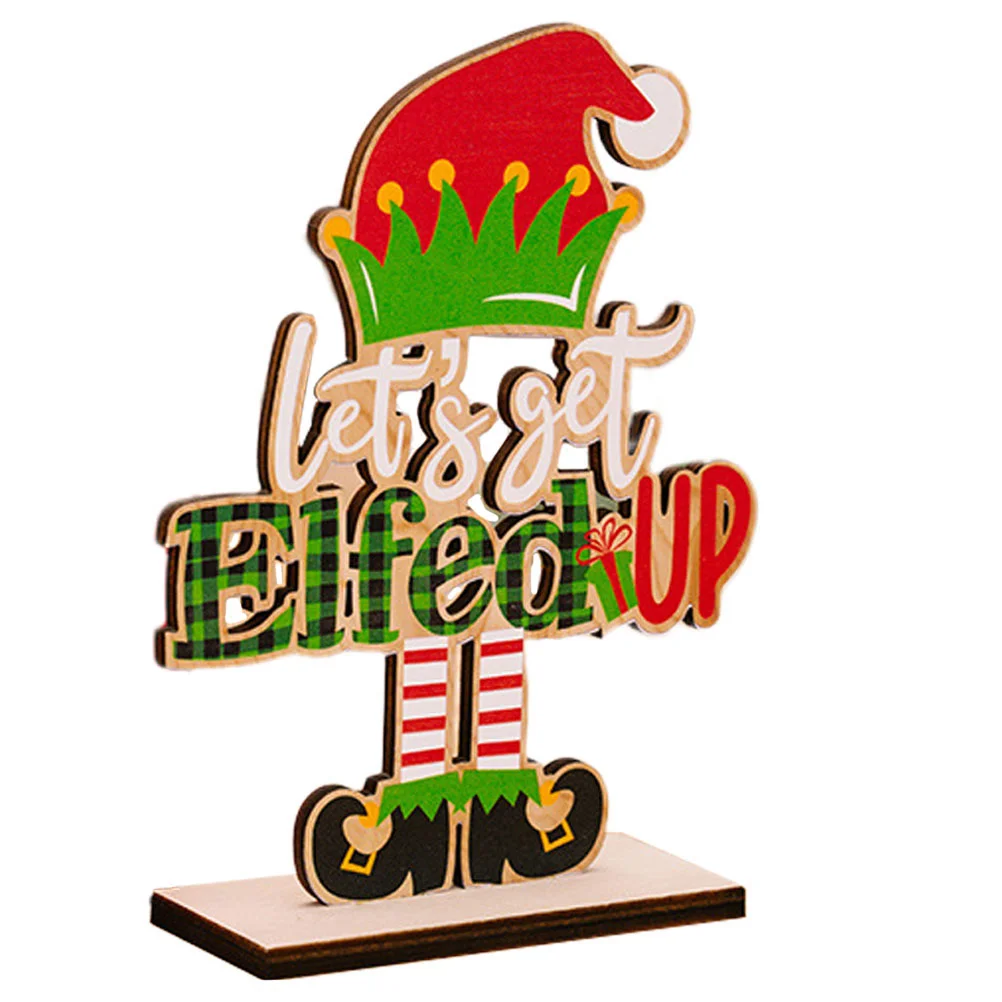 

Christmas Wooden Table Sign Xmas Gnome Sign Centerpieces Lets Get Elfed Up Wood Signs Holiday Tiered Tray Ornament