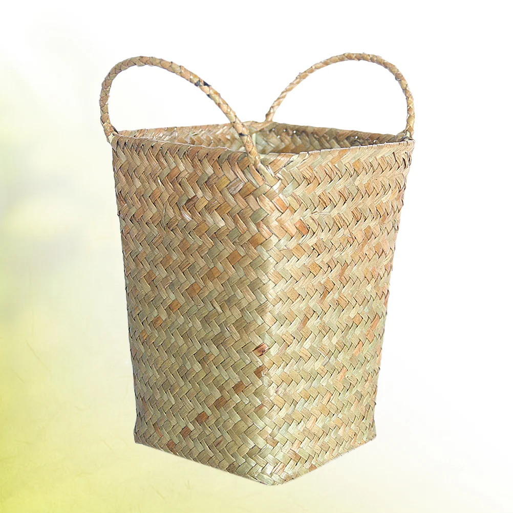 

1pc Delicate Braided Basket Wicker Rattan Basket Weaving Organizer for Hotel Bar