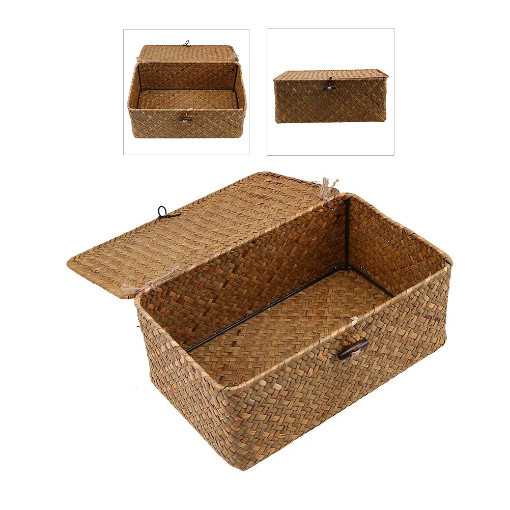 

1pc Hand-woven Portable Desktop Storage Box Bedroom Office School Storage Organization