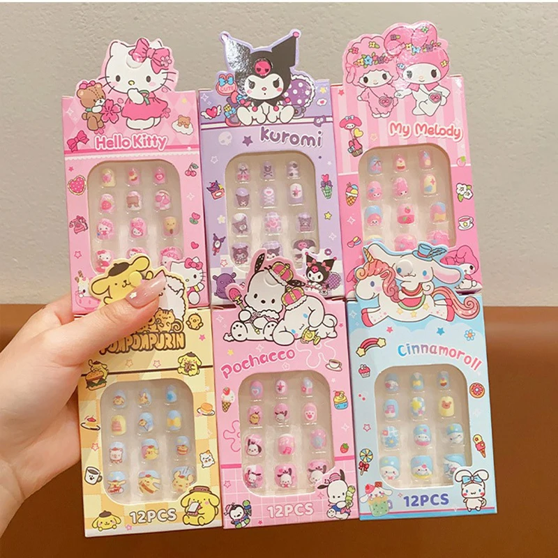Sanrio 1 компл. Hello Kitty детские накладки для ногтей мультяшные наклейки съемные милые