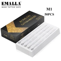 emalla 50pcs tattoo needle disposable sterilized stainless steel 579111315 m1 machine needles for tattoo kit supplies