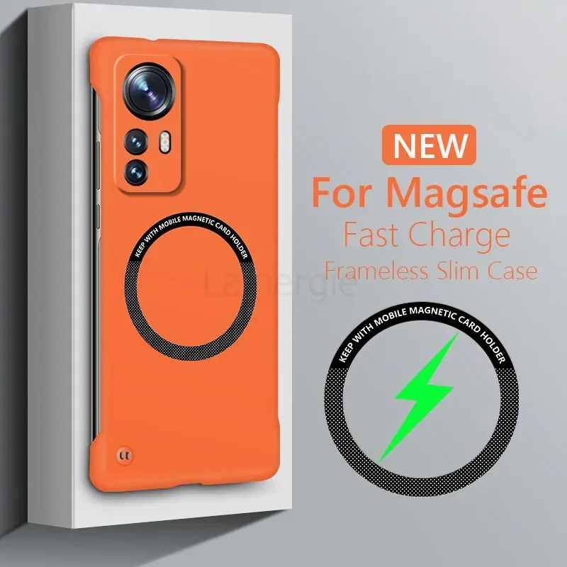 Ультратонкий Бескаркасный магнитный беспроводной зарядный чехол для Xiaomi Mi 14 13 12S
