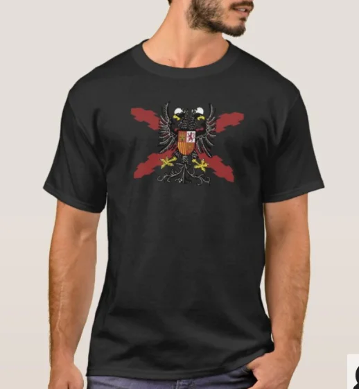 

Burgundy Cross Double-headed Eagle Badge T-Shirt. Summer Cotton Short Sleeve O-Neck Mens T Shirt New S-3XL