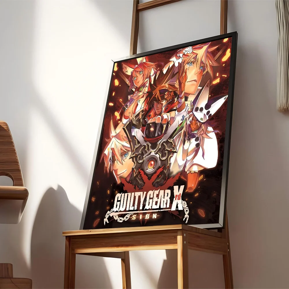 Guilty Gear Baiken Dizzy аниме постеры липкие белые бумажные наклейки DIY комната бар кафе