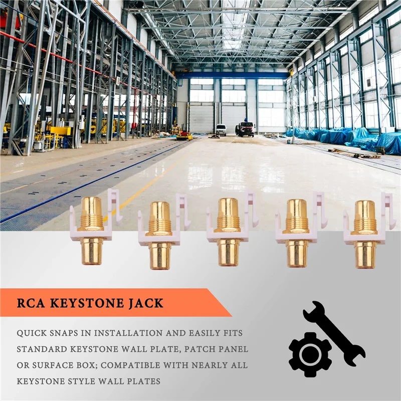 5 шт. в упаковке разъем RCA Keystone Jack розетка-переходник позолоченный встроенный