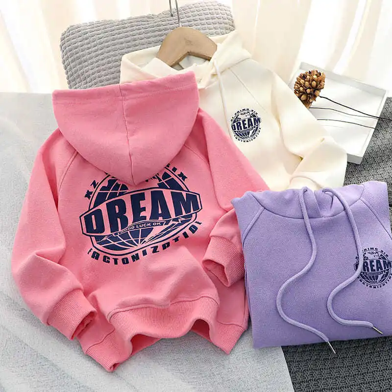 

Girls' Sweater Spring and Autumn Children and Teens Hooded Top 2022 Autumn New Pearl Cotton Loose Western Style Pullover