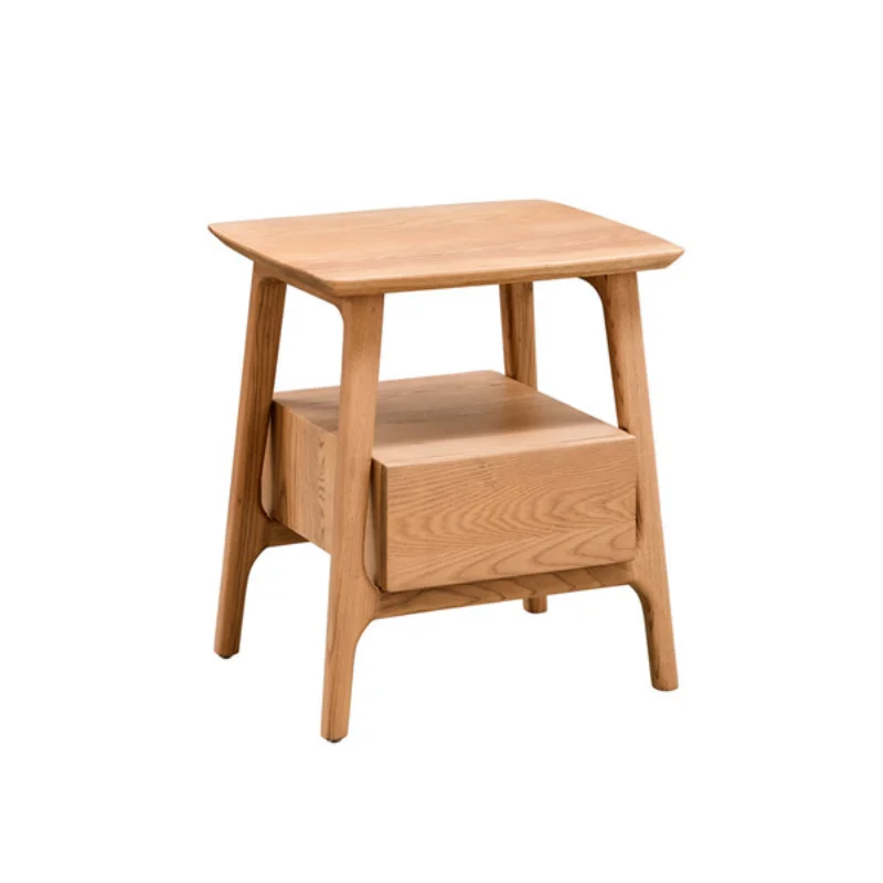 All solid wood bedside table Nordic ash storage locker Modern minimalist bedroom bedside cabinet