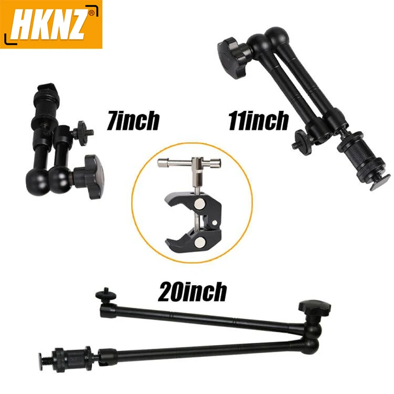 

7/11/20 inch Metal Articulating Magic Arm Super Clamp Holder Stand for DSLR Camera Photo Studio Photography Accessories Prop Kit