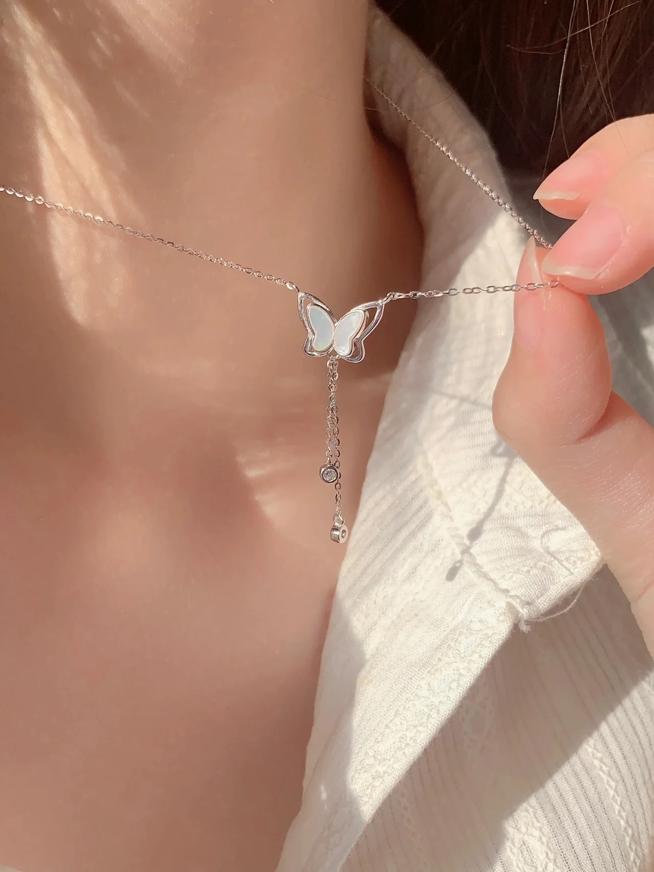 

Женская цепочка с подвеской-бабочкой, в Корейском стиле