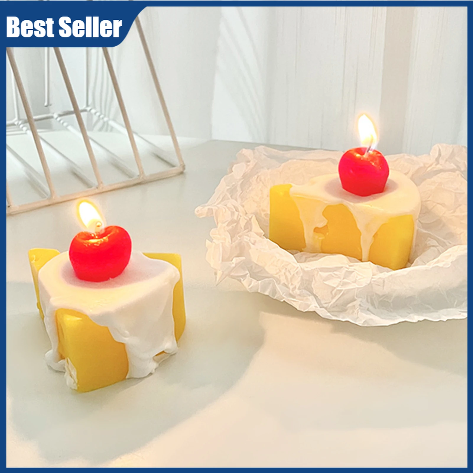 

3D Aromatherapy Candle Creative Orange Lemon Cheese Soybean Candle Party Gift Decoration Candle Making