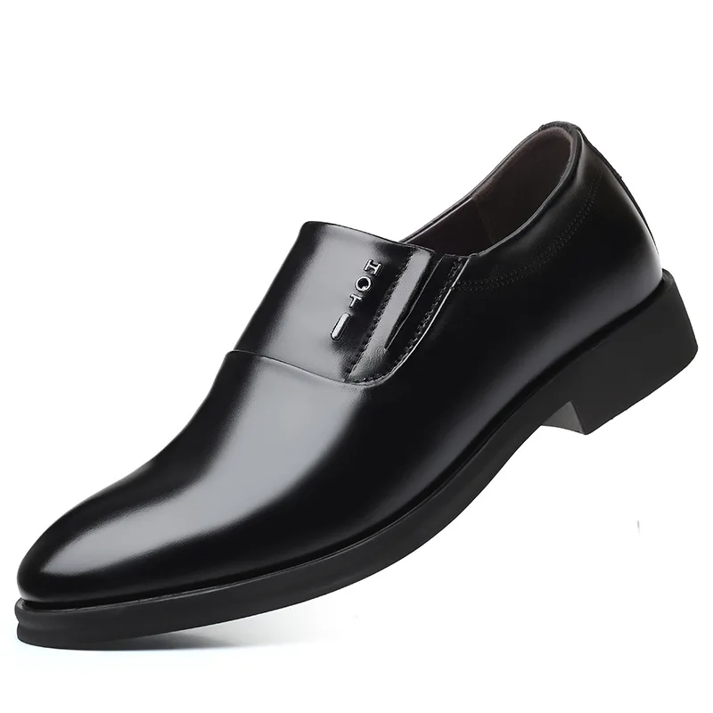 

Туфли-оксфорды мужские из воловьей кожи, элегантные итальянские деловые туфли, дышащие Роскошные брендовые классические, без застежки, черные