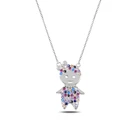 Серебряное 925 пробы ожерелье с цирконием для девочек