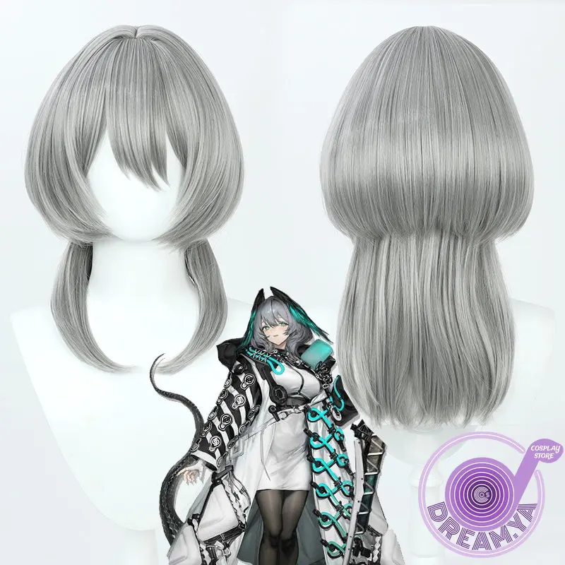 Парик для косплея Hoolheyak Arknights серые короткие синтетические волосы термостойкие
