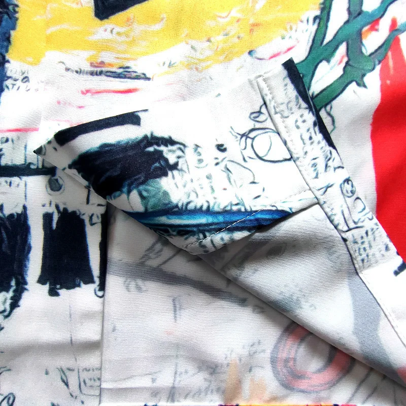 WACKO MARIA Hawaii Shirt Graffiti Printing Men Women 1:1 Top Tees WACKO MARIA Oversized Shirts