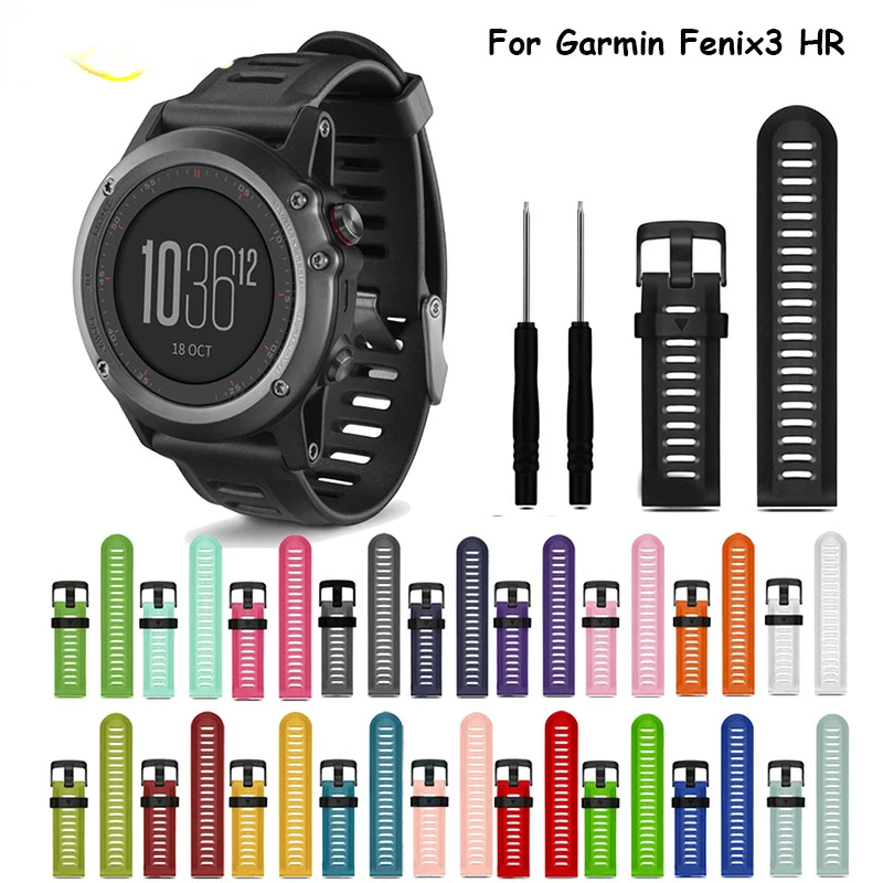 

Width Outdoor Sport Silicone Replacement watch Strap for Garmin Fenix 3 3 HR Fenix 5X 6X Pro wrist watch Band Watchband