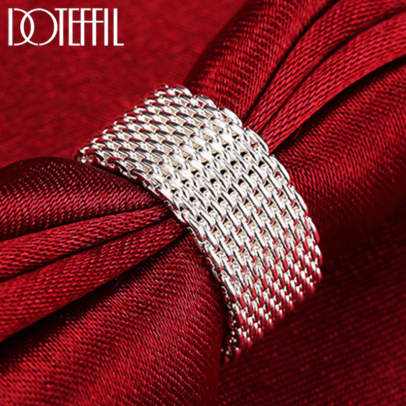 

DOTEFFIL 925 Sterling Silver Interwoven Web Ring For Woman Man Fashion Charm Wedding Engagement Jewelry