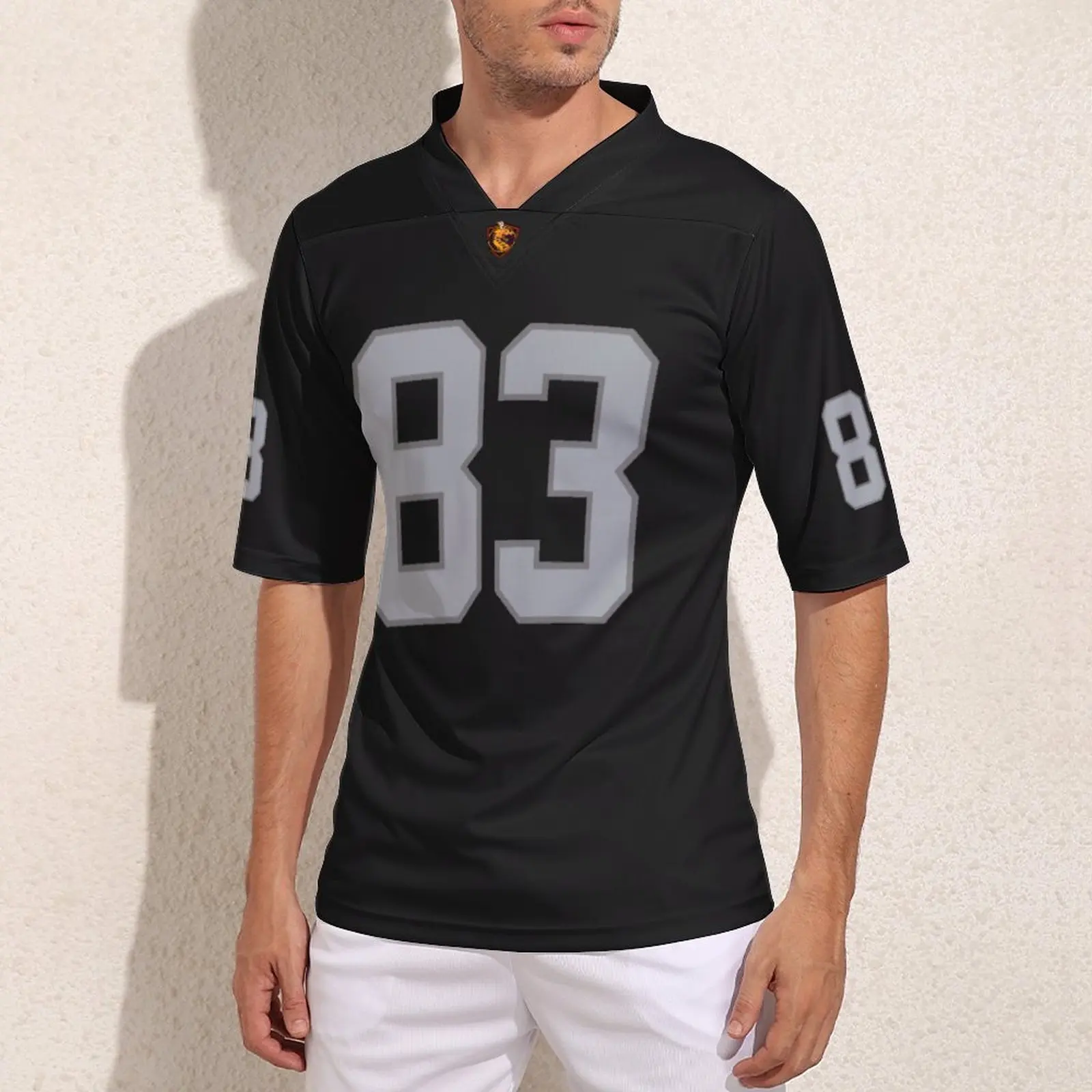 

Your Design Las Vegas No 83 Black Football Jerseys Mans Retro Rugby Jersey Customization Training Football Shirts