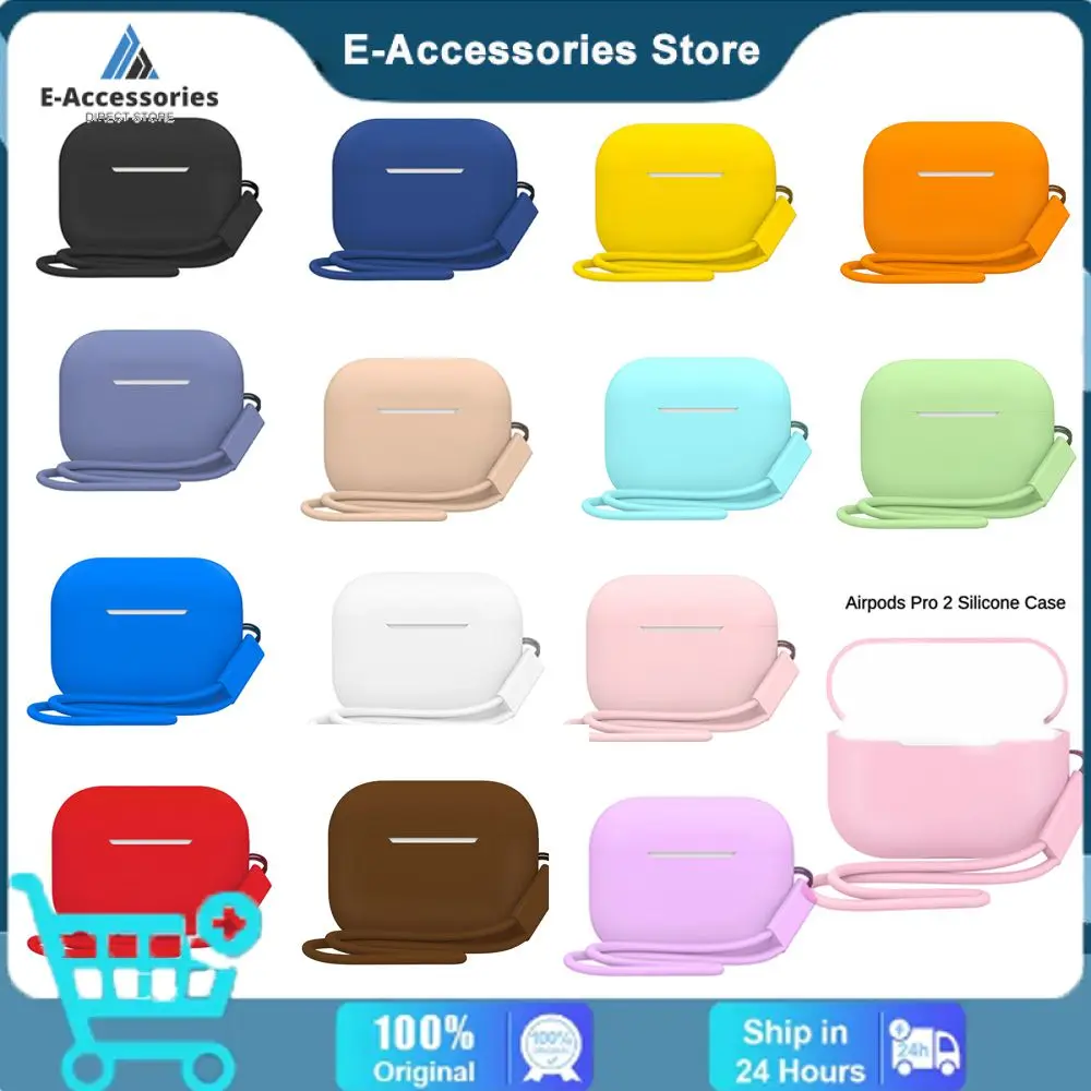 

For AirPods Pro 2 Case with Lanyard anti-lost Protective Cover wireless Bluetooth headset silicone cover airpods Skin case