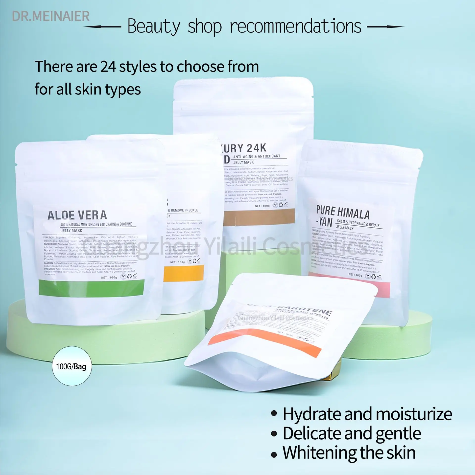 100g 24k Gold Hydro Jelly Face Mask Powder Gel Rose Skin Care for Lemon Collagen Peel Soft Anti Age Beauty DIY |