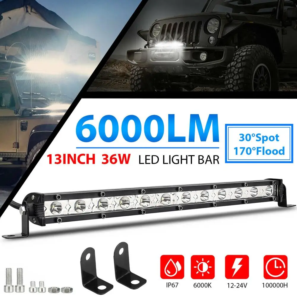 

13 Inch LED Work Light Bar Combination Kit Spotlight Flood Light Driving Lamp For Off Road Truck SUV Boat ATV