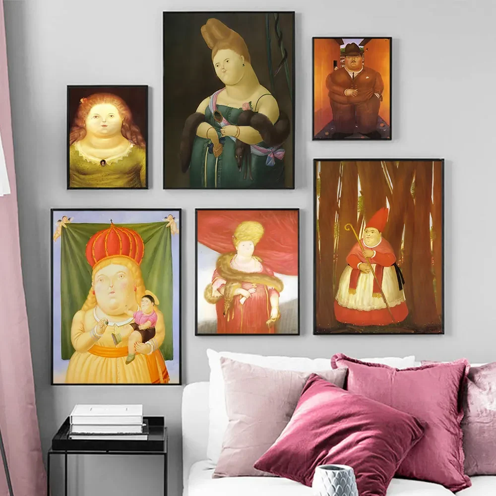 Забавный Толстый Мультяшный Принт На Холсте Настенное Искусство Скандинавская