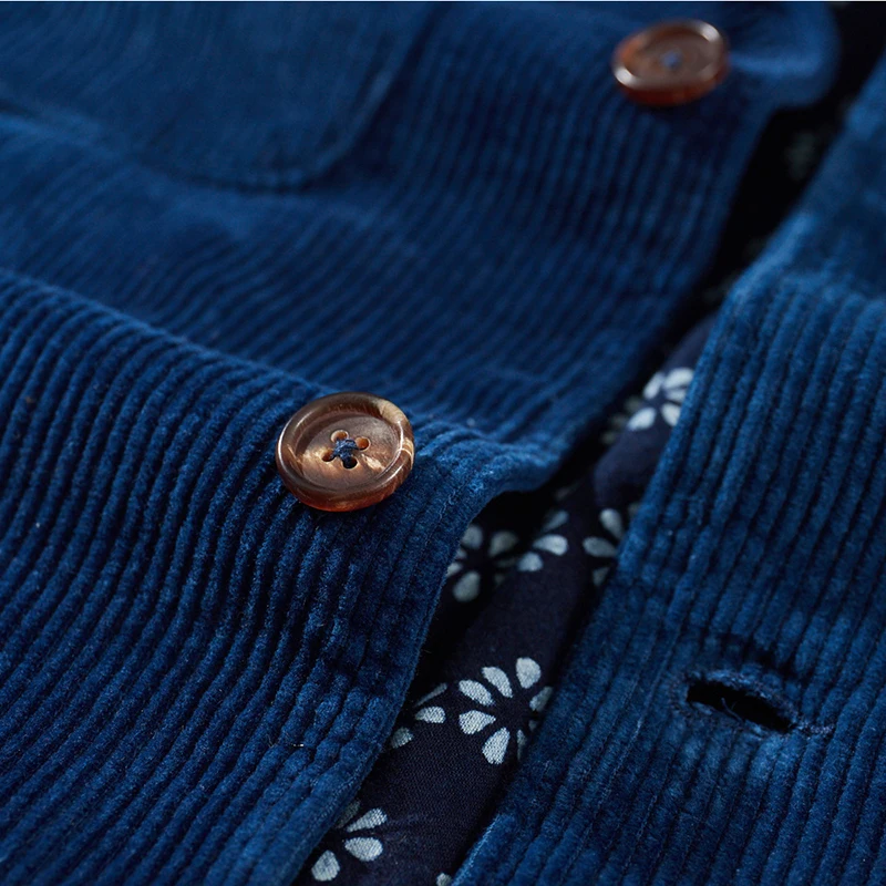 Качественная 100% хлопок индиго ручной работы синяя куртка с растительным