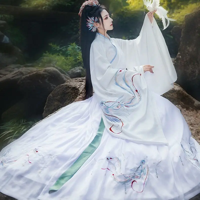 

Женский костюм для косплея Hanfu, черный и белый цвет