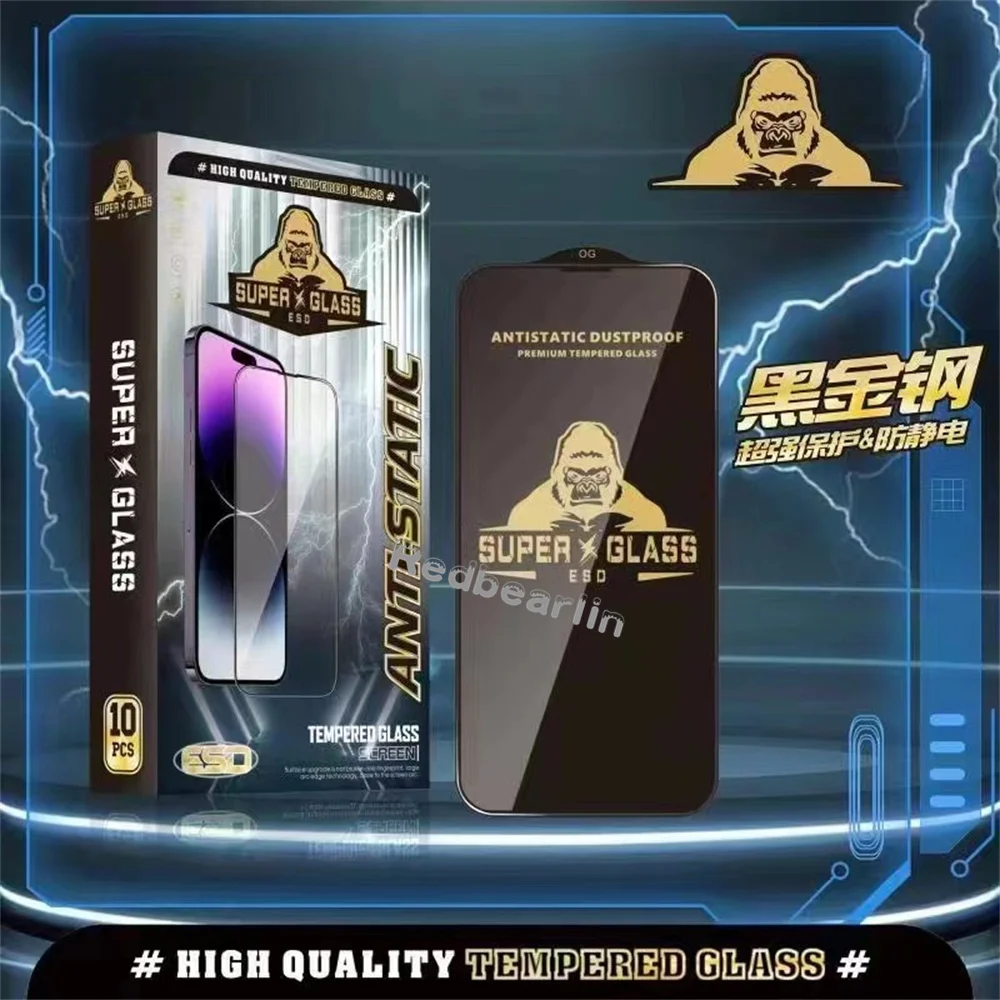 10/20Pcs Full Cover ESD Anti-Static Tempered Glass Screen Protector For iPhone 14 Plus 13 Pro Max 12 Mini 11 XS X XR SE