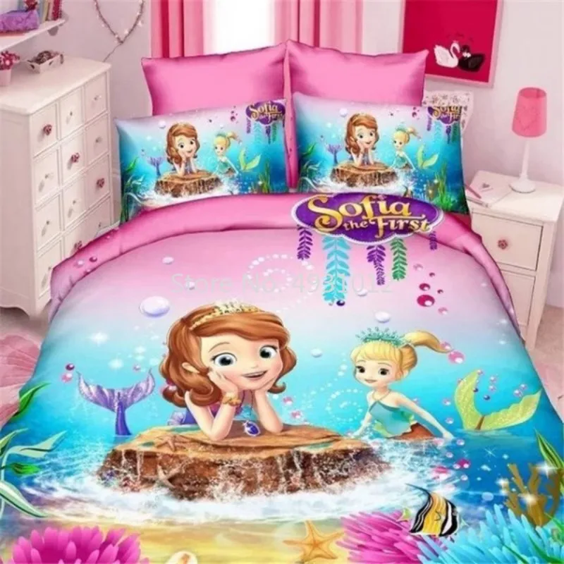 

Disney Cartoon Bedding Set Mickey Minnie Mouse Sophia Duvet Cover Pillowcase Children Boy Girls Birthday Gift 1.0m 1.2m Bed