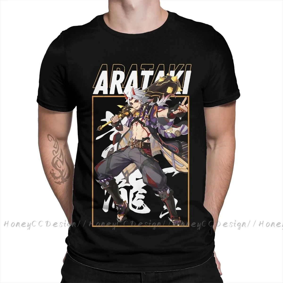 

Genshin 2.20 Anime Arataki Itto Cool Print Cotton T-Shirt Camiseta Hombre For Men Fashion Streetwear Shirt Gift