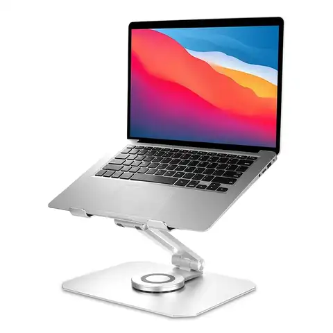 Регулируемая подставка для ноутбука с вращающейся на 360 градусов базой Эргономичный Алюминиевый держатель для ноутбука складной для MacBook/в...
